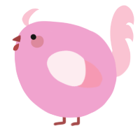 A pink and rose chicken