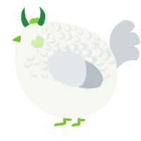 A white and mist chicken with a half-lace pattern