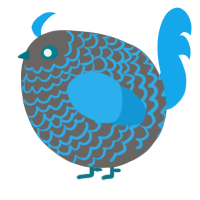 A grey and sky chicken with a lace pattern