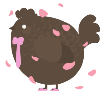 A bark chicken with a half-lace pattern