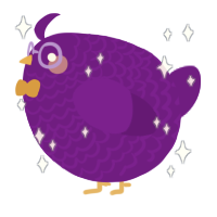 A violet chicken with a lace pattern