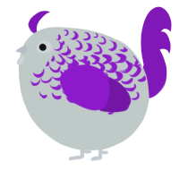 A silver and violet chicken with a half-lace pattern
