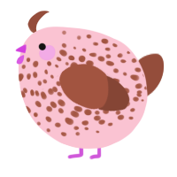 A rose and russet chicken with a speckle pattern