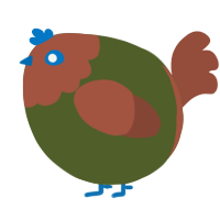 A olive and russet chicken with a head pattern