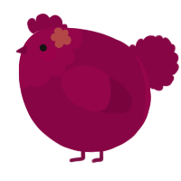 A maroon chicken with a head pattern