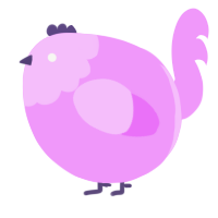 A lavender chicken with a head pattern