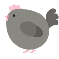 A ash and grey chicken