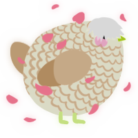 A white and beige chicken with a lace pattern