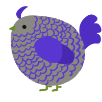 A ash and indigo chicken with a lace pattern