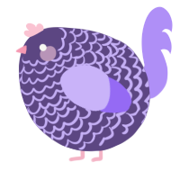 A overcast and lilac chicken with a lace pattern