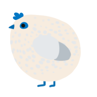A cream and mist chicken with a speckle pattern