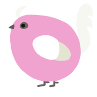 A pink and white chicken