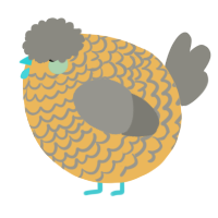 A honey and ash chicken with a lace pattern