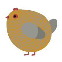 A gold and ash chicken with a lace pattern