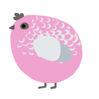 A pink and mist chicken with a half-lace pattern