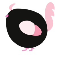A black and rose chicken