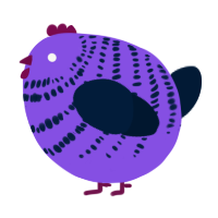 A blurple and tumblr chicken with a bar pattern