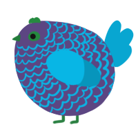 A overcast and cerulean chicken with a lace pattern
