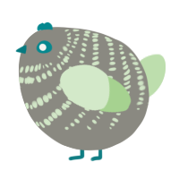A ash and gluppy chicken with a bar pattern