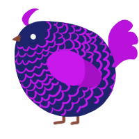 A navy and amethyst chicken with a lace pattern