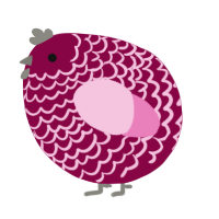 A maroon and pink chicken with a lace pattern