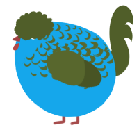 A sky and olive chicken with a half-lace pattern