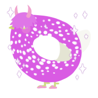 A orchid and white chicken with a speckle pattern