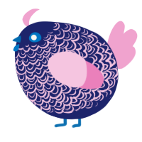 A navy and pink chicken with a double-lace pattern