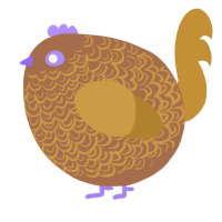 A brown and gold chicken with a double-lace pattern