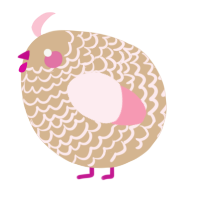 A beige and rose chicken with a lace pattern