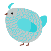 A silver and aqua chicken with a lace pattern