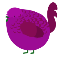A plum and wine chicken with a half-lace pattern