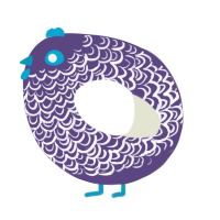 A overcast and white chicken with a double-lace pattern