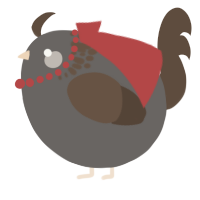 A grey and bark chicken with a neck-speckle pattern