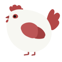 A white and red chicken