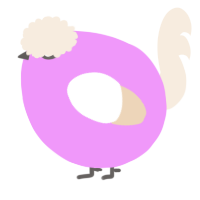 A lavender and cream chicken