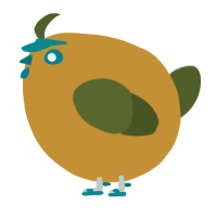 A gold and olive chicken