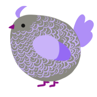 A ash and lilac chicken with a double-lace pattern