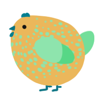 A honey and spring chicken with a speckle pattern