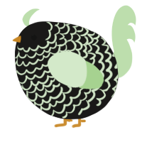 A sable and gluppy chicken with a lace pattern