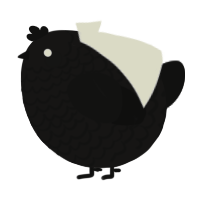 A sable and black chicken with a lace pattern