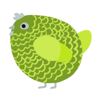 A chartreuse and lime chicken with a lace pattern