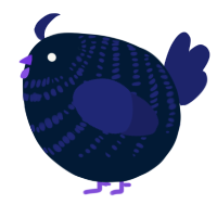 A tumblr and navy chicken with a bar pattern