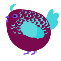 A wine and aqua chicken with a half-lace pattern
