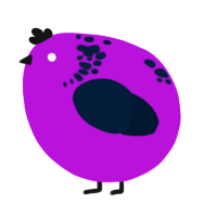 A amethyst and tumblr chicken with a neck-speckle pattern