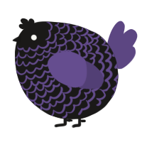 A sable and overcast chicken with a lace pattern