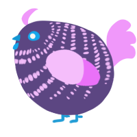 A overcast and lavender chicken with a bar pattern