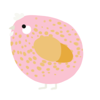 A rose and honey chicken with a speckle pattern