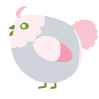 A mist and rose chicken with a head pattern