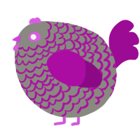 A ash and plum chicken with a lace pattern